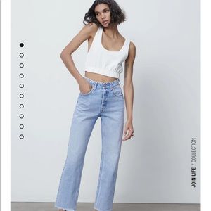 Zara High rise straight leg jeans
